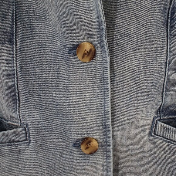 Levis denim Blazer Womens Small Single Breasted Two Button Cotton jacket blue - Picture 4 of 16